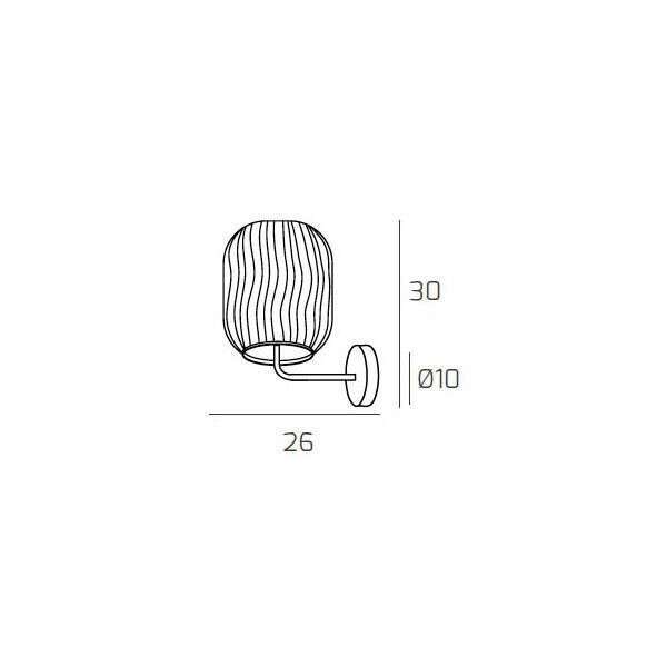 1181CR/AT-BF TENDER APPLIQUE CROMO 1 LUCE VETRO BIANCO FOG