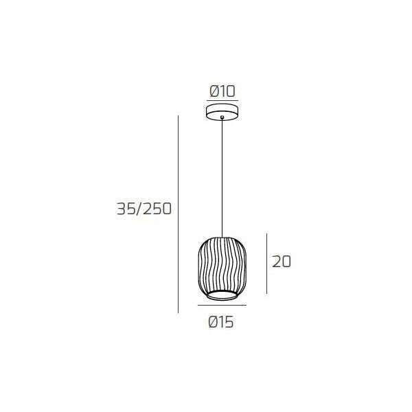 1181CR/S1-FU TENDER SOSP. CROMO 1 LUCE VETRO FUME