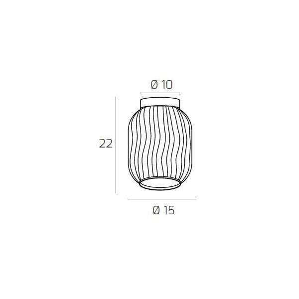 1181OS/PL1-FU TENDER PLAFONIERA OTTONE SAT. 1 LUCE VETRO FUME