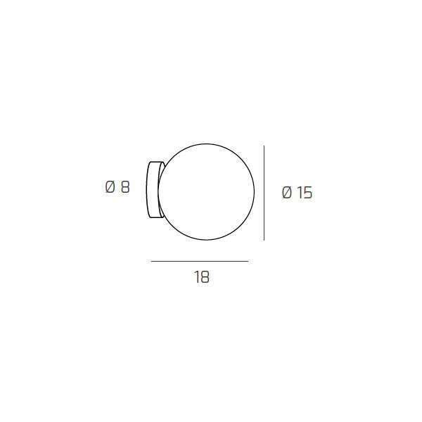 1184CR/A-FU ECLIPSE APPLIQUE CROMO 1 LUCE VETRO FUME