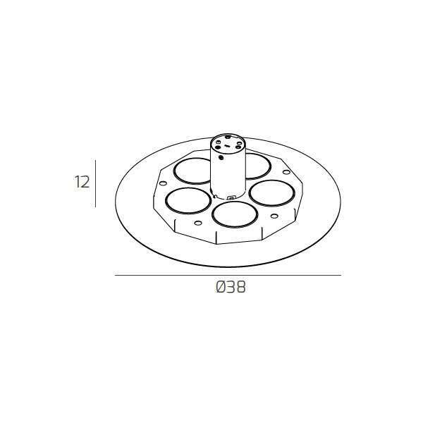 1186/38 ST12-GA DISK GRIGIO ANTRACITE CON STAFFA DI FISSAGGIO E COPRIBASE
