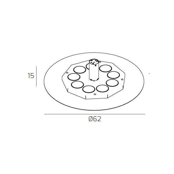 1186/62 ST12-BI DISK BIANCO CON STAFFA DI FISSAGGIO E COPRIBASE