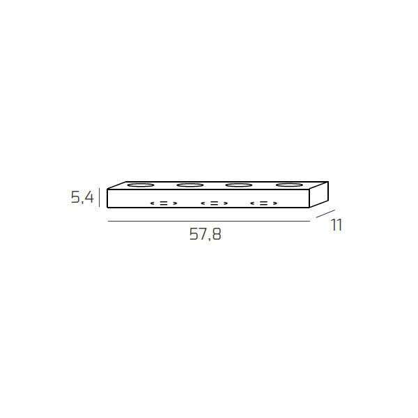 1190/A7-GA BEASIDE APPLIQUE 7 LUCI BIEMISSIONE GRIGIO ANTRACITE