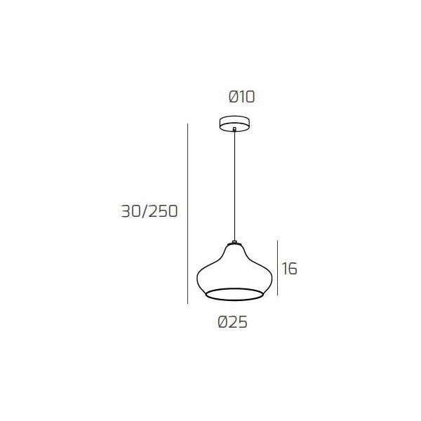1191BI/SP-AM DRESS SOSP. BIANCO 1 LUCE VETRO PICCOLO AMBRA