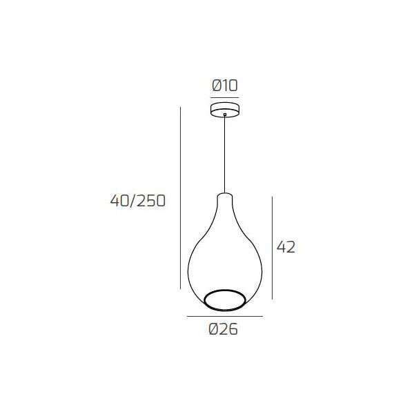 1193OS/SG-BR DROP 2.0 SOSP. OTTONE SAT. 1 LUCE VETRO GRANDE BRONZO