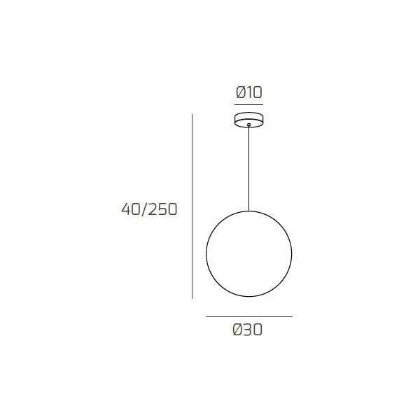 1194CR/S30-BR BIG ECLIPSE SOSP. CROMO 1 LUCE VETRO GRANDE BRONZO