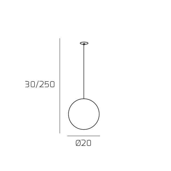 1194INCCR/S20-FU BIG ECLIPSE BIG ECLIPSE SOSP. E27 CON CAVO CM 250 D.20CM FUME E ROSONE DA INCASSO CROMO