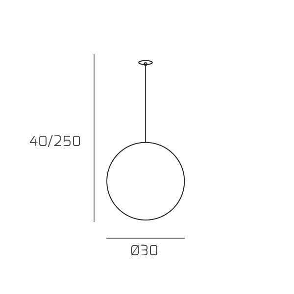 1194INCOS/S30-BR BIG ECLIPSE BIG ECLIPSE SOSP. E27 CON CAVO CM 250 D.30CM BRONZO E ROSONE DA INCASSO OTTONE SAT.