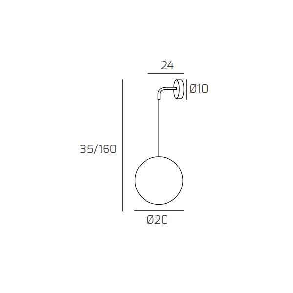1194OS/A-FU BIG ECLIPSE APPLIQUE OTTONE SAT. 1 LUCE VETRO FUM?