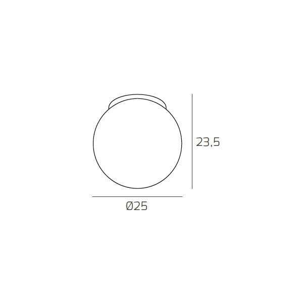 1195/PL25 MARS PLAFONIERA D.25 CM. 1 LUCE