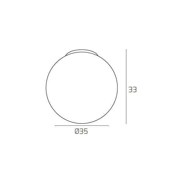 1195/PL35 MARS PLAFONIERA D.35 CM. 1 LUCE