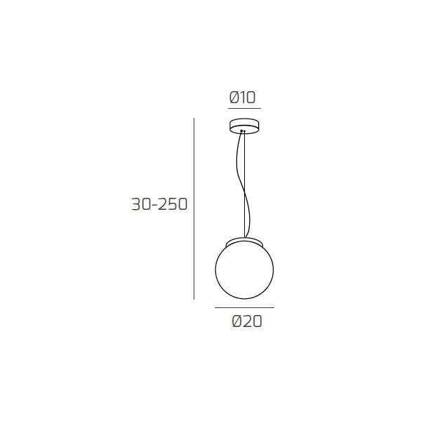 1195/S20 MARS SOSPENSIONE D.20 CM. 1 LUCE