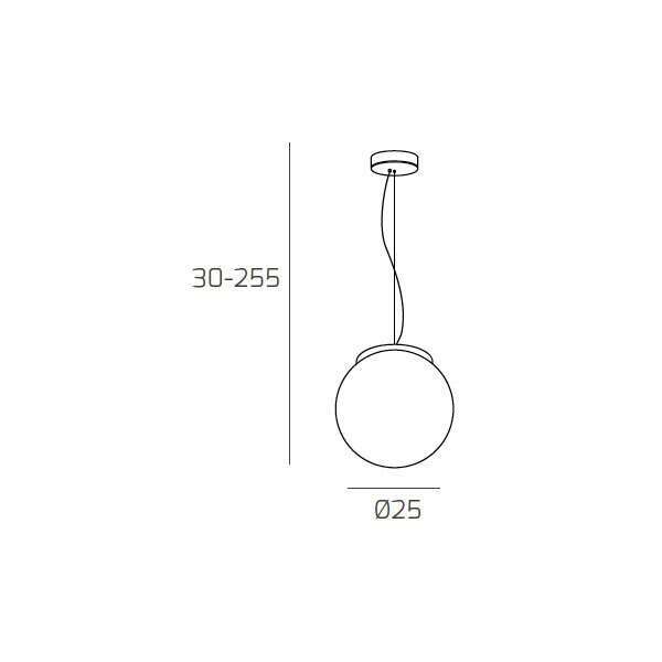 1195/S25 MARS SOSPENSIONE D.25 CM. 1 LUCE