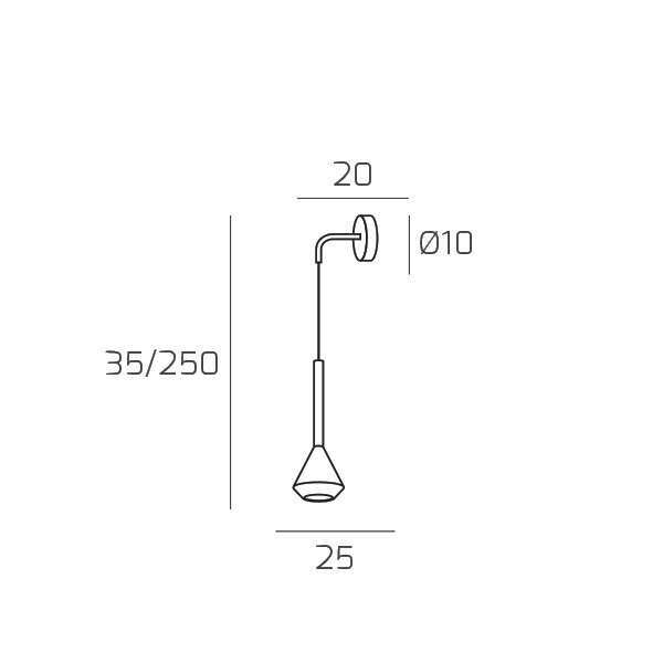 1202BI/A-SA AYGO APPLIQUE 1 LUCE SABBIA CON BASE BIANCA