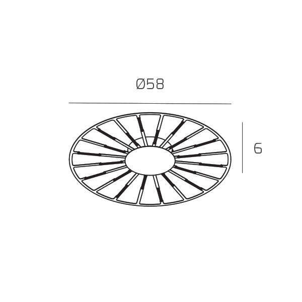 1205/PLM D-RB AROUND YOU APPLIQUE /PLAFONIERA MEDIA COLORE BRONZO ROSATO SATINATO CON DIFFUSORE PMMA BIANCO