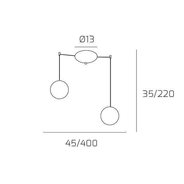 1206CR/S2 S INSIDE SOSP. SPOSTABILE 2 LUCI CROMO