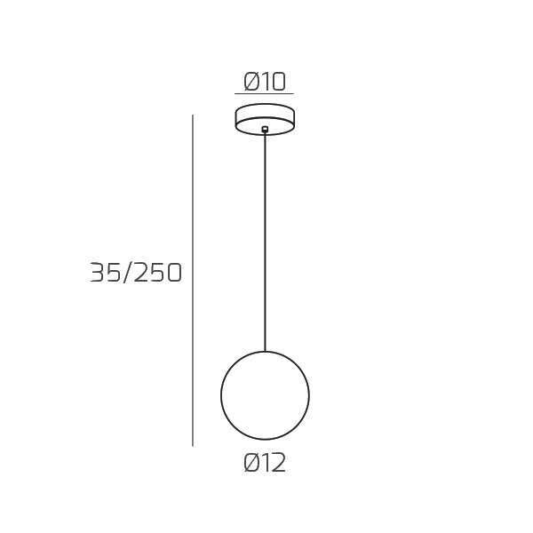 1206OS/S1 INSIDE SOSP. TONDA 1 LUCE OTTONE SAT.