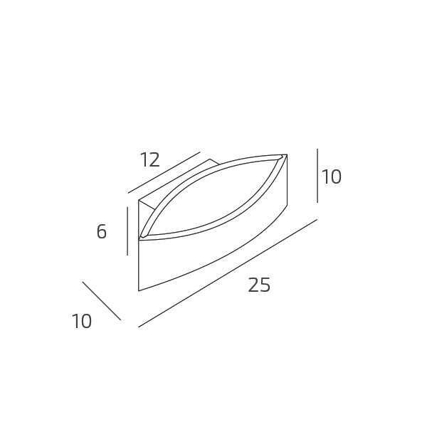 1211/25-SA EYE APPLIQUE/PLAFONIERA PICCOLA SABBIA A LED INTEGR. SWITCH 3000/4000