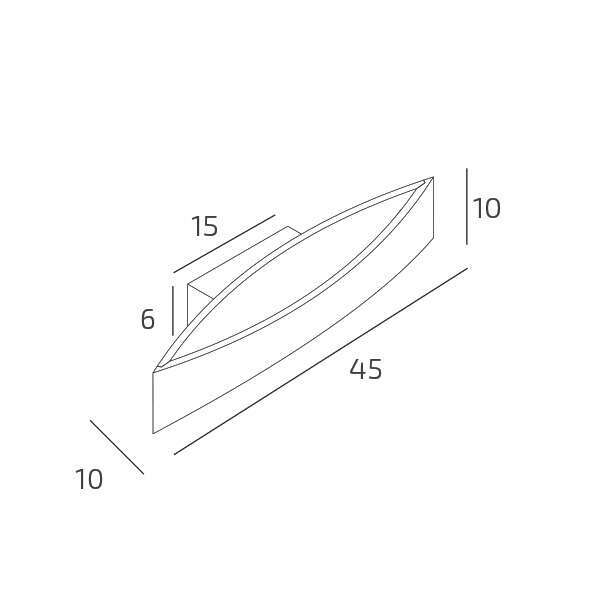1211/45-SA EYE APPLIQUE/PLAFONIERA GRANDE SABBIA A LED INTEGR. SWITCH 3000/4000