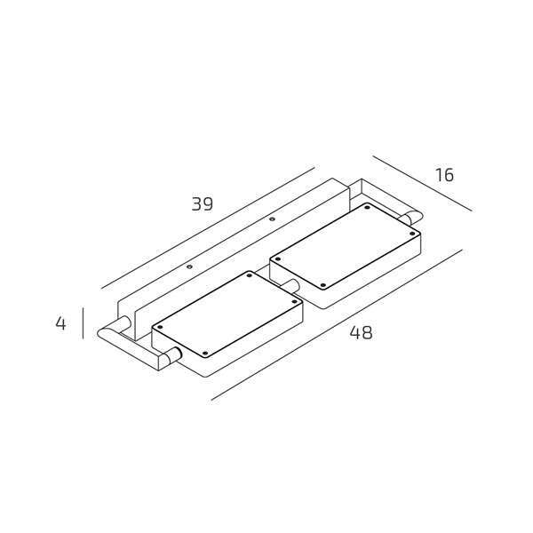 1212/4-NE KUBI APPLIQUE/PLAFONIERA GRANDE NERO A LED INTEGR. SWITCH 3000/4000