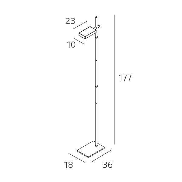 1212/T-NE KUBI PIANTANA NERO A LED INTEGR. SWITCH 3000/4000