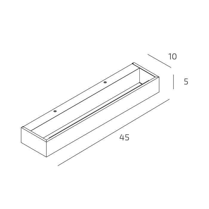 1213/45-GR BIOS APPLIQUE /PLAFONIERA MEDIA GRIGIO A LED INTEGR. SWITCH 3000/4000