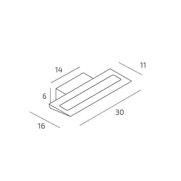 1214/30-SA TERA APPLIQUE MONOEMISSIONE PICCOLA SABBIA A LED INTEGR. SWITCH 3000/4000