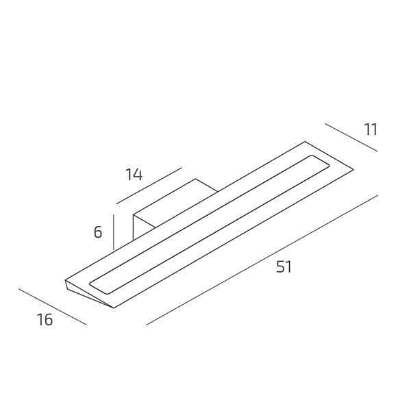 1214/50-SA TERA APPLIQUE MONOEMISSIONE GRANDE SABBIA A LED INTEGR. SWITCH 3000/4000