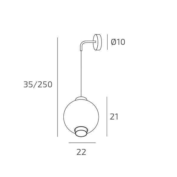 WAX APPLIQUE BIANCO REGOLABILE 1 LUCE VETRO BRONZO