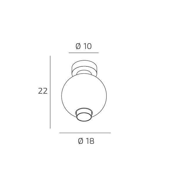 1215BI/PL1-FU WAX PLAFONIERA BIANCO 1 LUCE VETRO FUME