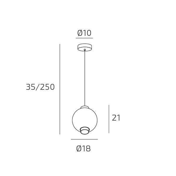 1215CR/S1-BR WAX SOSP. CROMO 1 LUCE VETRO BRONZO