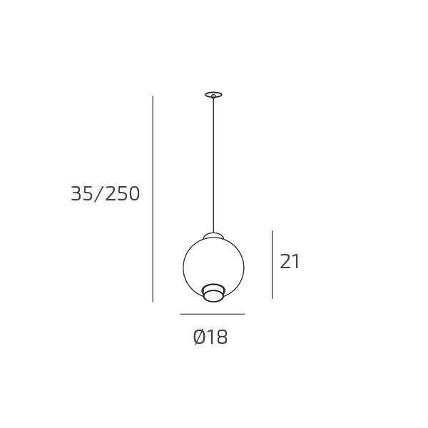 1215INCOS/S1-FU WAX SOSP. 1 LUCE E27 CON CAVO CM 250 VETRO FUME E ROSONE DA INCASSO OTTONE SAT.