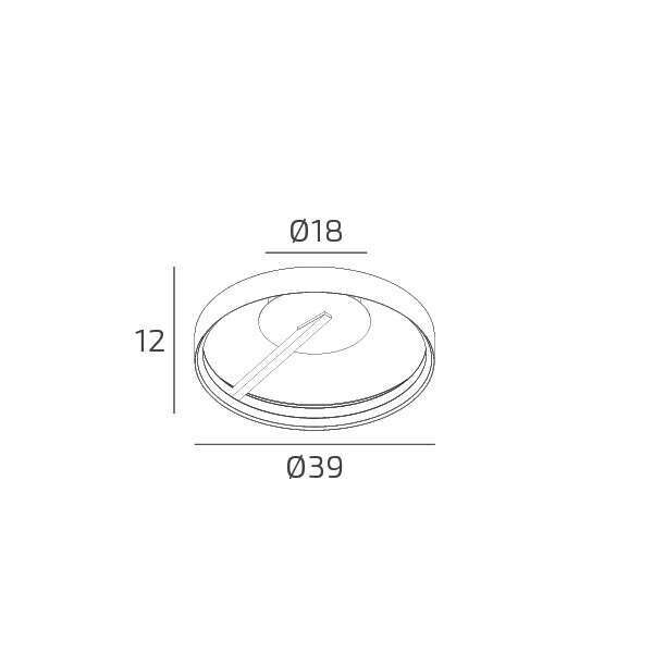 1216/PL40-OC MALIKA PLAFONIERA 40 CM. ORO CHAMPAGNE LED 28W CCT SWITCH CRI90