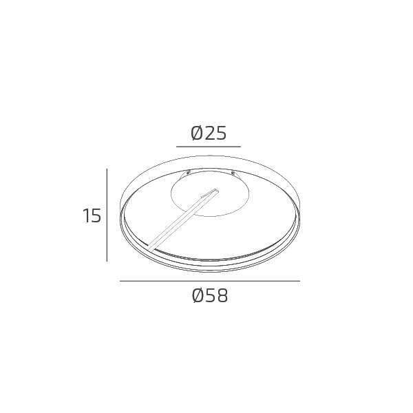 1216/PL60-OC MALIKA PLAFONIERA 60 CM. ORO CHAMPAGNE LED 42W CCT SWITCH CRI90