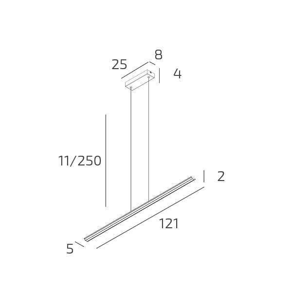 1216/S120-OC MALIKA SOSPENSIONE 120 CM. ORO CHAMPAGNE LED 42W CCT SWITCH CRI90