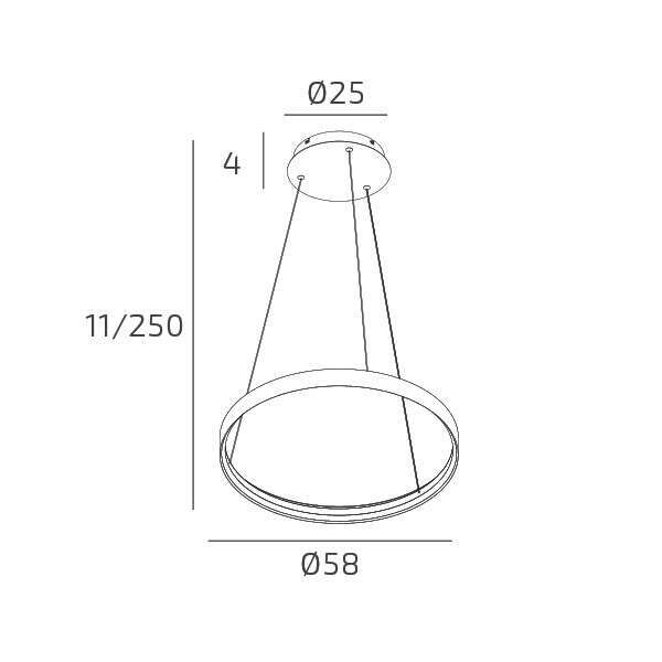 1216/S60-BI MALIKA SOSPENSIONE 60 CM. BIANCO LED 42W CCT SWITCH CRI90