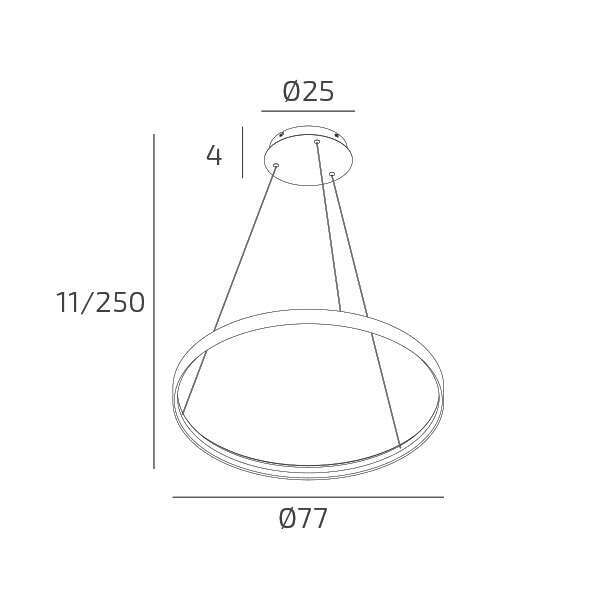 1216/S80-BI MALIKA SOSPENSIONE 80 CM. BIANCO LED 56W CCT SWITCH CRI90