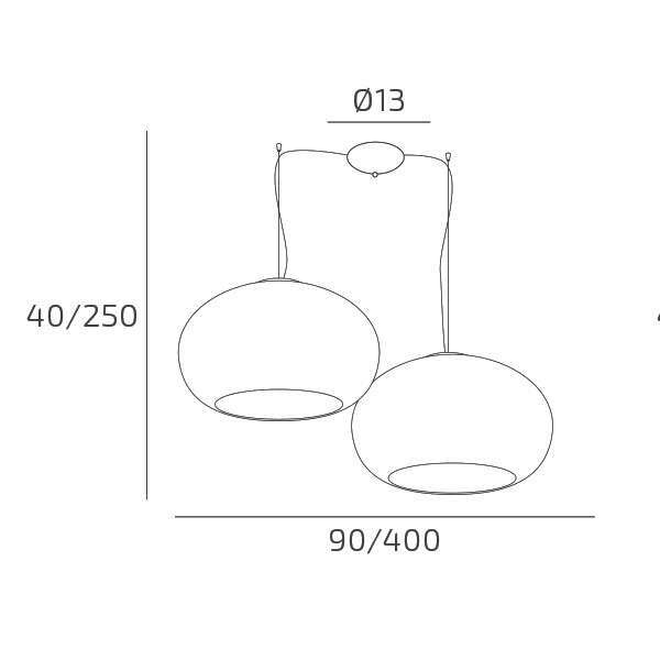 CASPER SOSP. SPOSTABILE 2 VETRI DA 42 CM. 6 LUCI MONTATURA BIANCA VETRO TORTORA