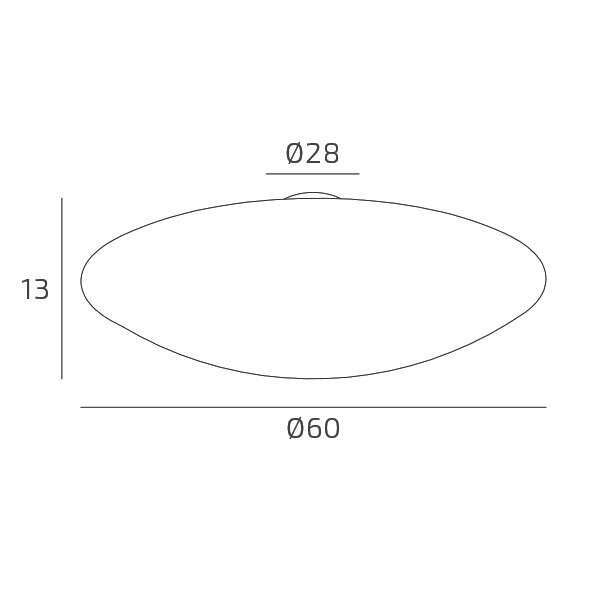 1219/60-SI JELLY APPLIQUE/PLAFONIERA 60 CM. 3 LUCI VETRO OPALE CON DECORO GEL ARGENTO