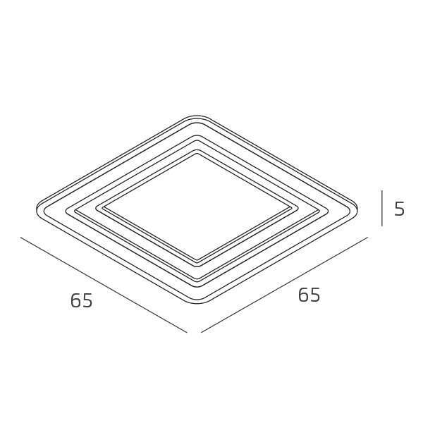 1220/65-BI ZOOM APPLIQUE/PLAFONIERA QUADRA 65X65 BIANCO CCT 3000/3500/4000 SWITCH