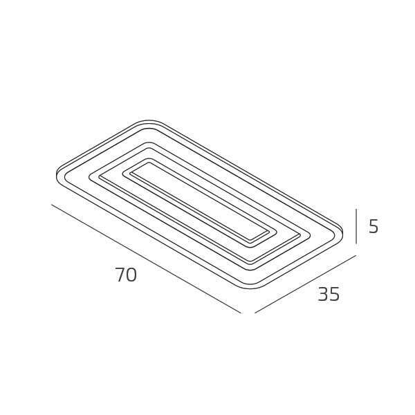 1220/RG-SA ZOOM APPLIQUE/PLAFONIERA RETTANGOLARE 70X35 SABBIA CCT 3000/3500/4000 SWITCH