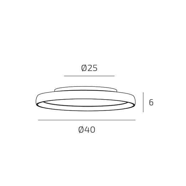 1221/40-NE PLANA APPLIQUE/PLAFONIERA D.40 CM. NERO BIEMISSIONE DOPPIA ACCENSIONE WALL STEP + CCT 3000/3500/4000 SWITCH