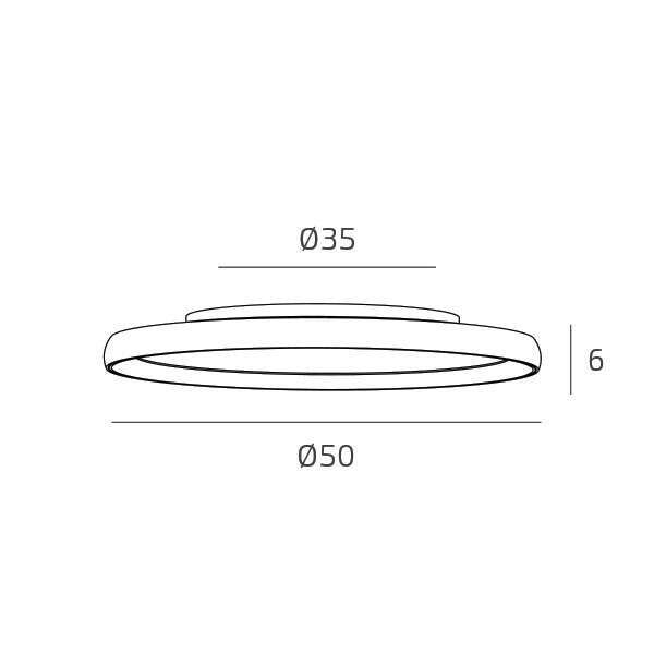 1221/50-SA PLANA APPLIQUE/PLAFONIERA D.50 CM. SABBIA BIEMISSIONE DOPPIA ACCENSIONE WALL STEP + CCT 3000/3500/4000 SWITCH