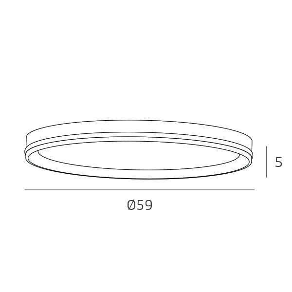 1222/60-GA AERA APPLIQUE/PLAFONIERA D.60 CM. GRIGIO ANTRACITE BIEMISSIONE DOPPIA ACCENSIONE WALL STEP + CCT 3000/3500/4000 SWITCH