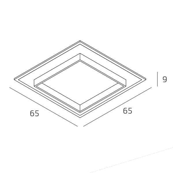 1223/65-BI WISH APPLIQUE/PLAFONIERA 65X65 BIANCO CCT 3000/3500/4000 SWITCH