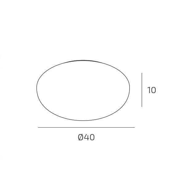 1225/40-TR BUBBLE APPLIQUE/PLAFONIERA D.40 BIANCO/TRASPARENTE 5CCT SWITCH