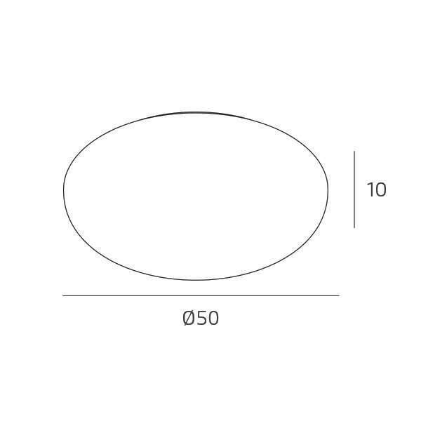1225/50-TR BUBBLE APPLIQUE/PLAFONIERA D.50 BIANCO/TRASPARENTE 5CCT SWITCH