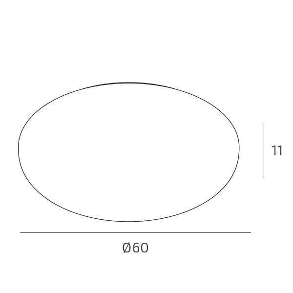 1225/60-TR BUBBLE APPLIQUE/PLAFONIERA D.60 BIANCO/TRASPARENTE 5CCT SWITCH