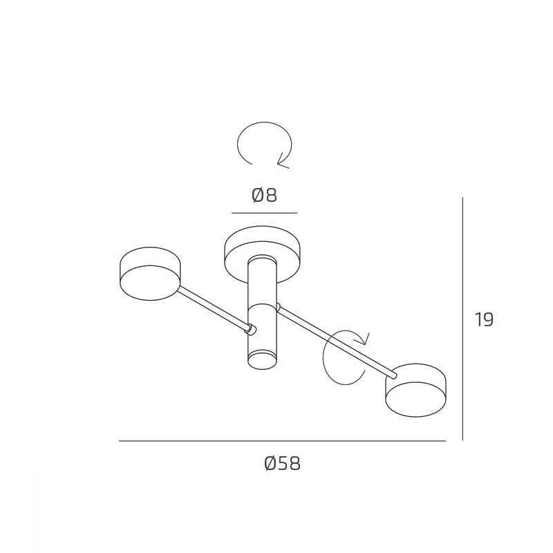 1227/2-SA OCTOPUS APPLIQUE/PLAFONIERA 2 LUCI SABBIA