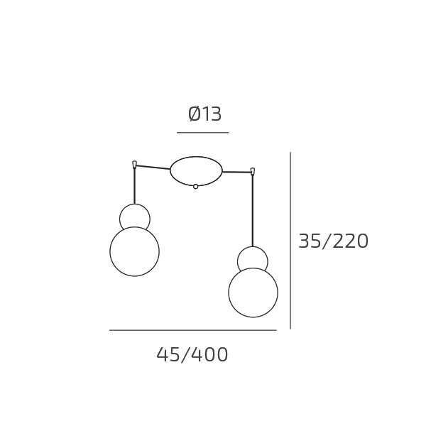 1228/S2 S-BL COTTAGE SOSPENSIONE SPOSTABILE 2 LUCI BLU